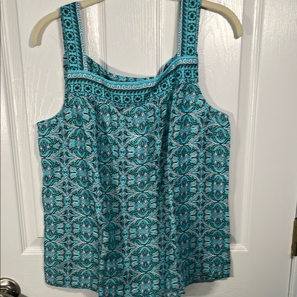 Talbots Tops - Talbots Vibrant Blue Patterned Tank Top